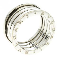 Pre Owned Bvlgari B.Zero1 4-Band 18k White Gold Band Ring Size 58