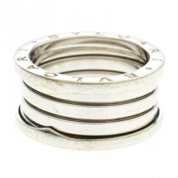 Pre Owned Bvlgari B.Zero1 4-Band 18k White Gold Band Ring Size 58