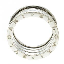 Pre Owned Bvlgari B.Zero1 4-Band 18k White Gold Band Ring Size 58