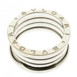 Pre Owned Bvlgari B.Zero1 4-Band 18k White Gold Band Ring Size 58