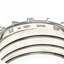 Pre Owned Bvlgari B.Zero1 4-Band 18k White Gold Band Ring Size 58