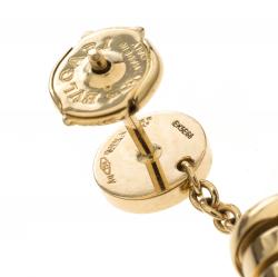 Pre Owned Bvlgari B.Zero1 Peridot & Amethyst 18k Rose Gold Drop Earrings