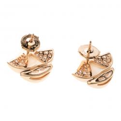 Pre Owned Bvlgari Divas' Dream Mother of Pearl & Diamond 18K Rose Gold Stud Earrings