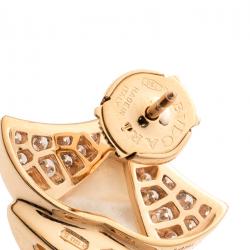 Pre Owned Bvlgari Divas' Dream Mother of Pearl & Diamond 18K Rose Gold Stud Earrings