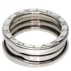 Pre Owned Bvlgari B.Zero1 White Gold 3-Band Ring Size 52