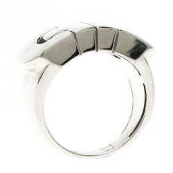 Pre Owned Bvlgari Parentesi 18k White Gold Ring Size 54