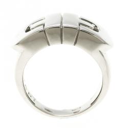 Pre Owned Bvlgari Parentesi 18k White Gold Ring Size 54