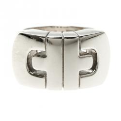 Pre Owned Bvlgari Parentesi 18k White Gold Ring Size 54