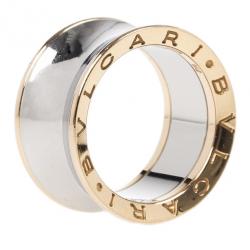 Pre Owned Bvlgari Anish Kapoor for Bvlgari B.Zero1 18K Rose Gold and Steel Women's Ring Size 56