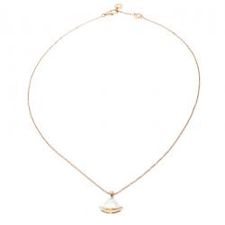 Pre Owned Bvlgari Divas' Dream Diamond & Mother of Pearl 18k Rose Gold Pendant Necklace