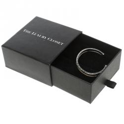 Pre Owned Bvlgari B.Zero1 Steel & 18k Rose Gold Open Cuff Bracelet Size S