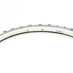 Pre Owned Bvlgari B.Zero1 Stainless Steel & 18k Rose Gold Open Cuff Bracelet S