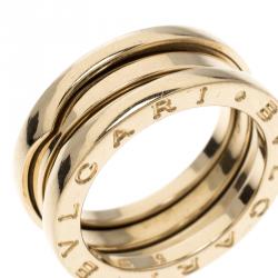 Pre Owned Bvlgari B.Zero 1 18k Yellow Gold 3 Band Ring Size 51