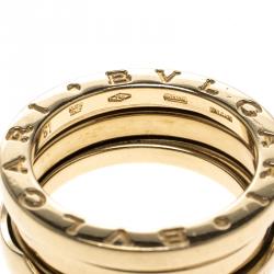 Pre Owned Bvlgari B.Zero 1 18k Yellow Gold 3 Band Ring Size 51