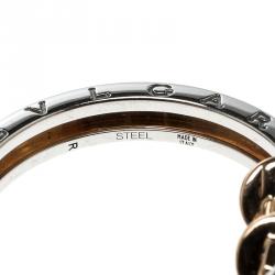 Bvlgari B.Zero1 18k Rose Gold & Stainless Steel Hoop Earrings 