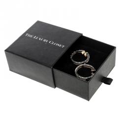 Bvlgari B.Zero1 18k Rose Gold & Stainless Steel Hoop Earrings 