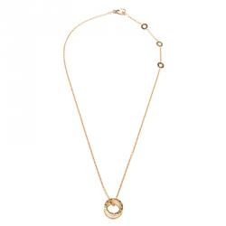 Pre Owned Bvlgari B.Zero1 White Ceramic 18k Rose Gold Pendant Necklace