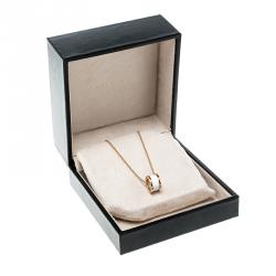 Pre Owned Bvlgari B.Zero1 White Ceramic 18k Rose Gold Pendant Necklace