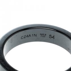 Bvlgari Diamond Black Ceramic Band Ring Size 54