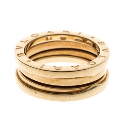 Pre Owned Bvlgari B.zero1 3 Band 18k Yellow Gold Ring Size 54
