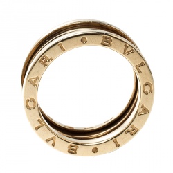 Pre Owned Bvlgari B.zero1 3 Band 18k Yellow Gold Ring Size 54