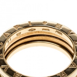 Pre Owned Bvlgari B.zero1 3 Band 18k Yellow Gold Ring Size 54
