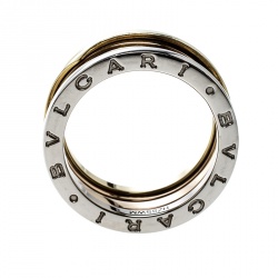 Bvlgari B Zero1 18k Three Tone Gold Band Ring Size 57