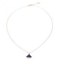 Pre Owned Bvlgari Divas' Dream Diamond Lapis Lazuli 18k Rose Gold Pendant Necklace