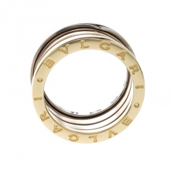 Bvlgari B.Zero1 4-Band 18k Three Tone Gold Ring Size 57