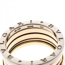 Bvlgari B.Zero1 4-Band 18k Three Tone Gold Ring Size 57