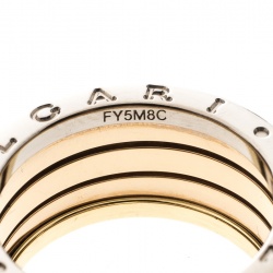 Bvlgari B.Zero1 4-Band 18k Three Tone Gold Ring Size 57