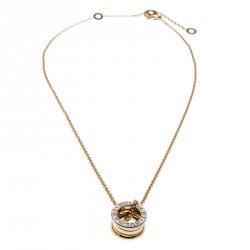 مملوكة مسبقًا Bvlgari B. Zero 1 18K Three Tone Gold Pendant Necklace 