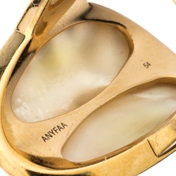 Bvlgari Intarsio Diamond Mother of Pearl 18K Rose Gold Ring 