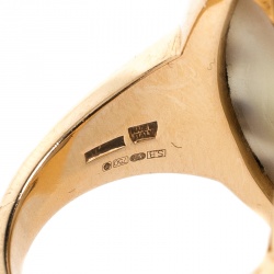 Bvlgari Intarsio Diamond Mother of Pearl 18K Rose Gold Ring 