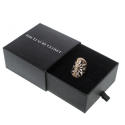 Bvlgari Intarsio Diamond Mother of Pearl 18K Rose Gold Ring 