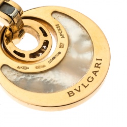 Pre Owned Bvlgari  Intarsio Diamond Mother Of Pearl 18K Rose Gold Earrings