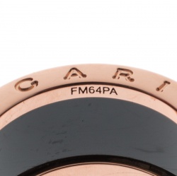 Pre Owned Bvlgari B.Zero1 4-Band Black Ceramic 18k Rose Gold Ring Size 59