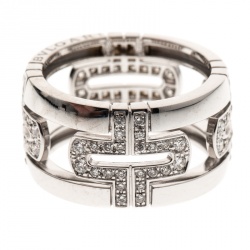 Bvlgari Parentesi Diamond 18K White Gold Band Ring Size 54 