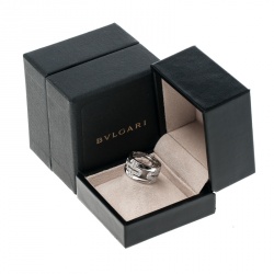 Bvlgari Parentesi Diamond 18K White Gold Band Ring Size 54 