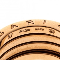 Bvlgari B.Zero1 Diamond 18K Rose Gold 4-Band Ring Size 57
