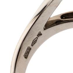 Bvlgari Onyx Inlay 18k White Gold Circular Ring  Size 55
