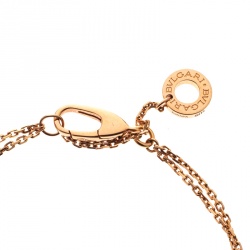 Pre Owned Bvlgari Divas' Dream Coral Charm 18K Rose Gold Chain Bracelet 18cm