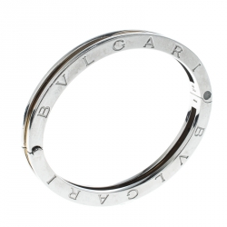 Pre Owned Bvlgari B.Zero1 Stainless Steel & 18K Yellow Gold Oval Bangle Bracelet