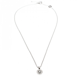 Bvlgari Diamond & 18k White Gold Pendant Necklace
