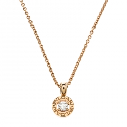 Pre Owned Bvlgari Bvlgari Diamond Yellow Gold Pendant Necklace