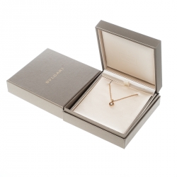 Pre Owned Bvlgari Bvlgari Diamond Yellow Gold Pendant Necklace