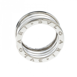 Bvlgari B.Zero1 4-Band 18k White Gold Ring Size 51