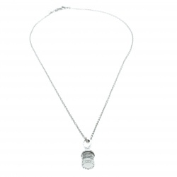 Bvlgari B.Zero1 Diamond 18k White Gold Charm Chain Necklace 