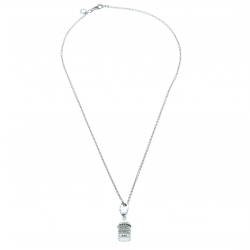 Bvlgari B.Zero1 Diamond 18k White Gold Charm Chain Necklace 