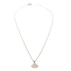 Pre Owned Bvlgari Divas' Dream Pavè Diamond 18K Rose Gold Pendant Necklace